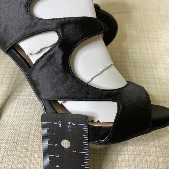 Beautiful Black Satin Cut out Heels - Picture 8 of 11